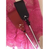 Стек на металлической ручке Nixie, натуральная кожа, 58 см, 3091-6